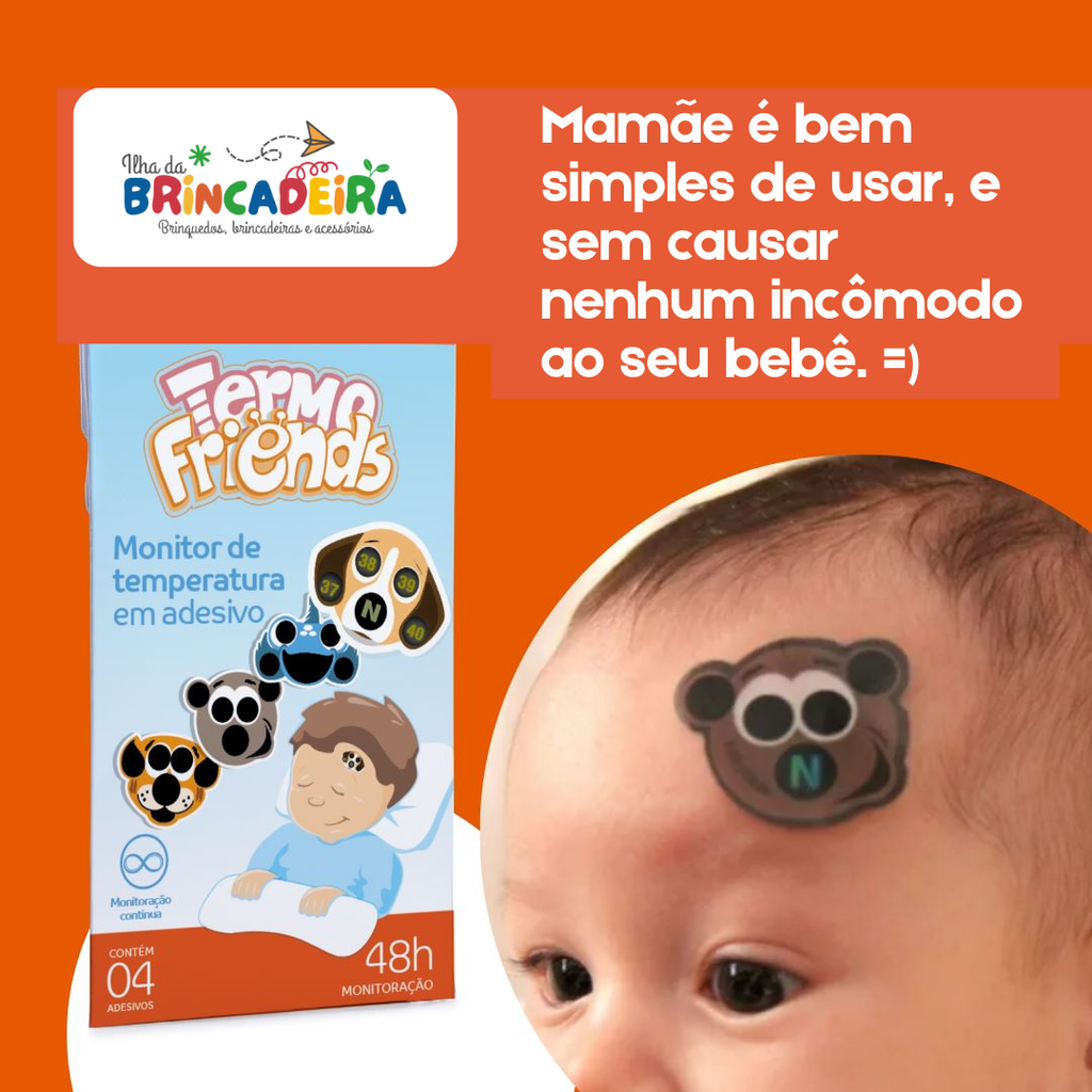 Termômetro Adesivo Infantil Baby Fun