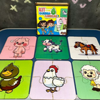 Kit 6 Quebra-Cabeças MDF Infantil – 4 Peças Cada | Ilha da Brincadeira