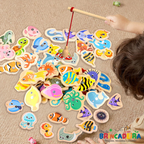 Jogo Pescaria Magnética Infantil – 54 Peças de Madeira | Ilha da Brincadeira