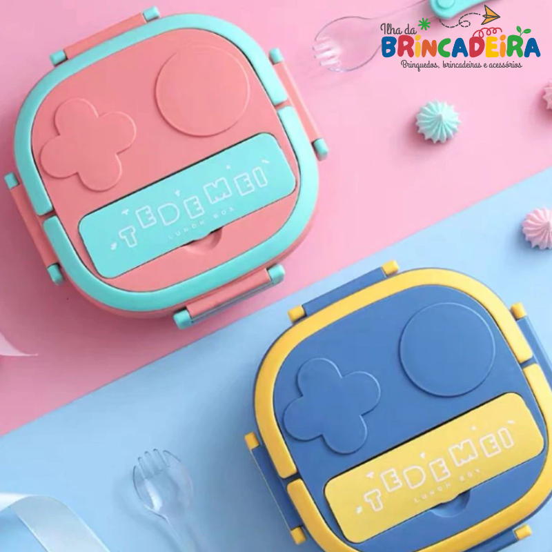 Marmita Infantil 3 Divisórias – Vedada e Portátil | Ilha da Brincadeira