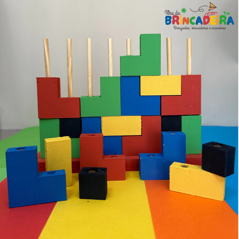 Tetris de Madeira Educativo – Ilha da Brincadeira