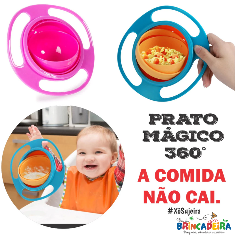 Prato Infantil 360° Antivazamento – Seguro e Divertido | Ilha da Brincadeira
