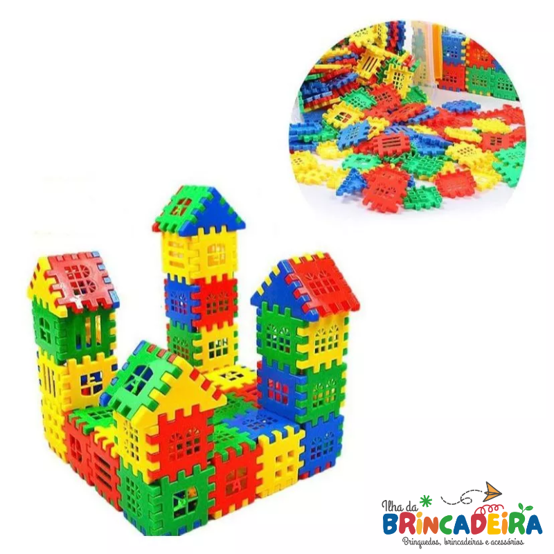 Kit Blocos de Montar – 160 Peças Educativas | Ilha da Brincadeira