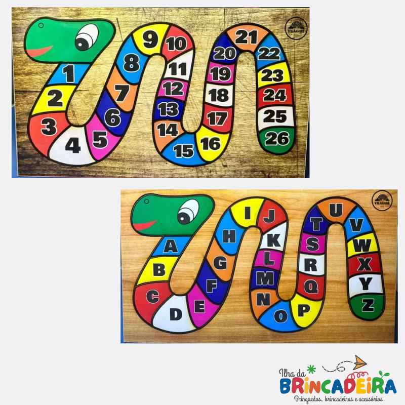 Tabuleiro da Minhoca Letras e Números | Ilha da Brincadeira