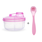 Porta Leite em Pó 3 Divisórias + Colher Silicone | Ilha da Brincadeira