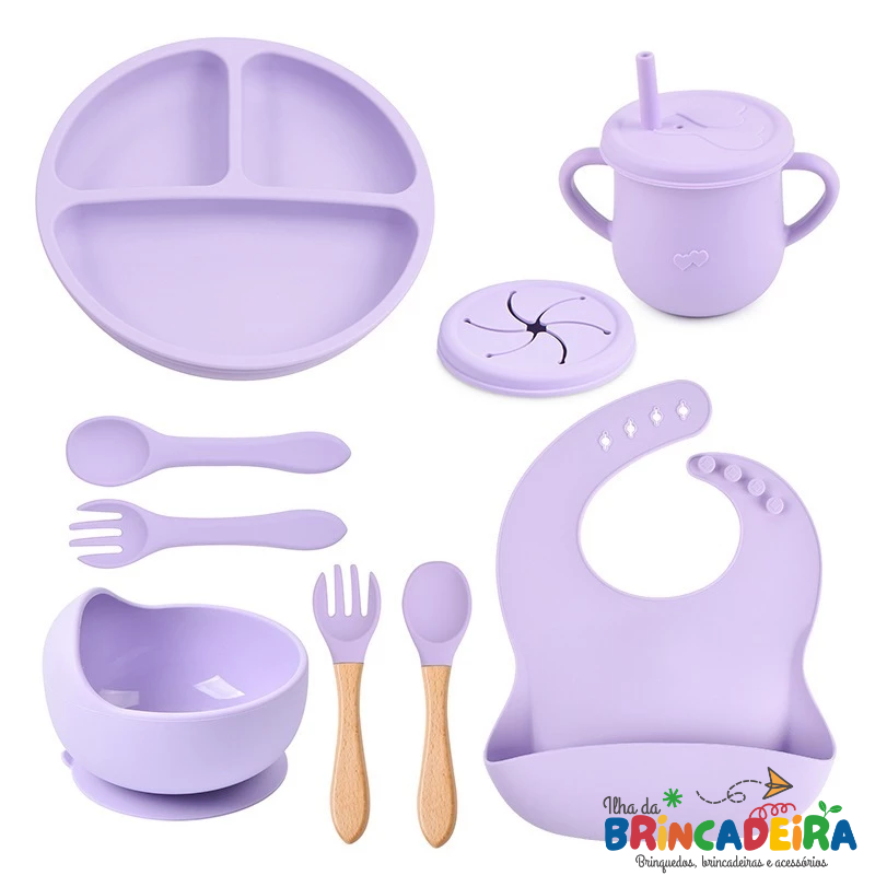 Kit 9 Talheres Silicone – Livre de BPA e Seguro | Ilha da Brincadeira