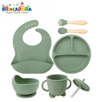 Kit Prato Infantil 6 Peças – Silicone com Ventosa | Ilha da Brincadeira