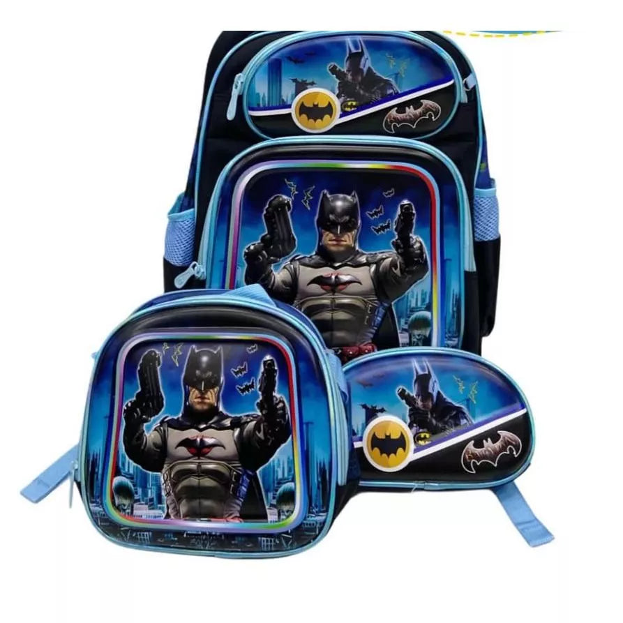 Kit 3 em 1 dos Heróis: Mochila + Lancheira + Estojo