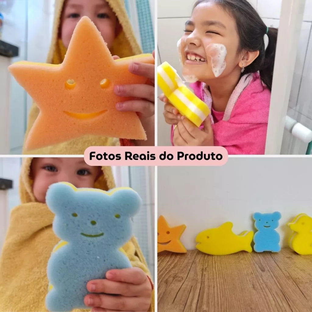 Kit 4 Esponjas lúdicas  fundo do mar  | Ilha da Brincadeira
