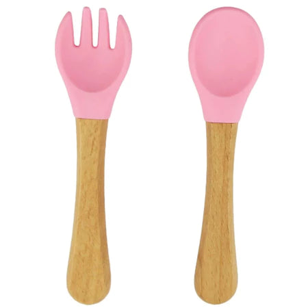 Kit colher e garfo silicone infantil | Ilha da Brincadeira