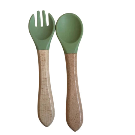 Kit colher e garfo silicone infantil | Ilha da Brincadeira