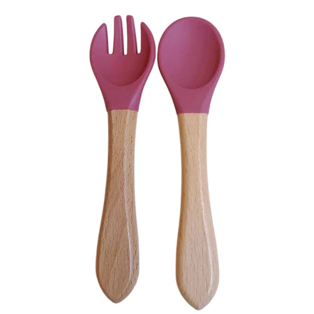 Kit colher e garfo silicone infantil | Ilha da Brincadeira