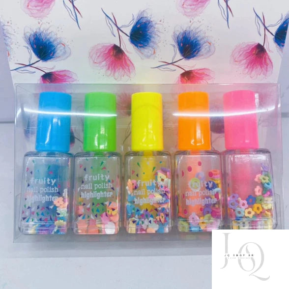 KIT 5 Caneta Marca-texto Cores Divertidas