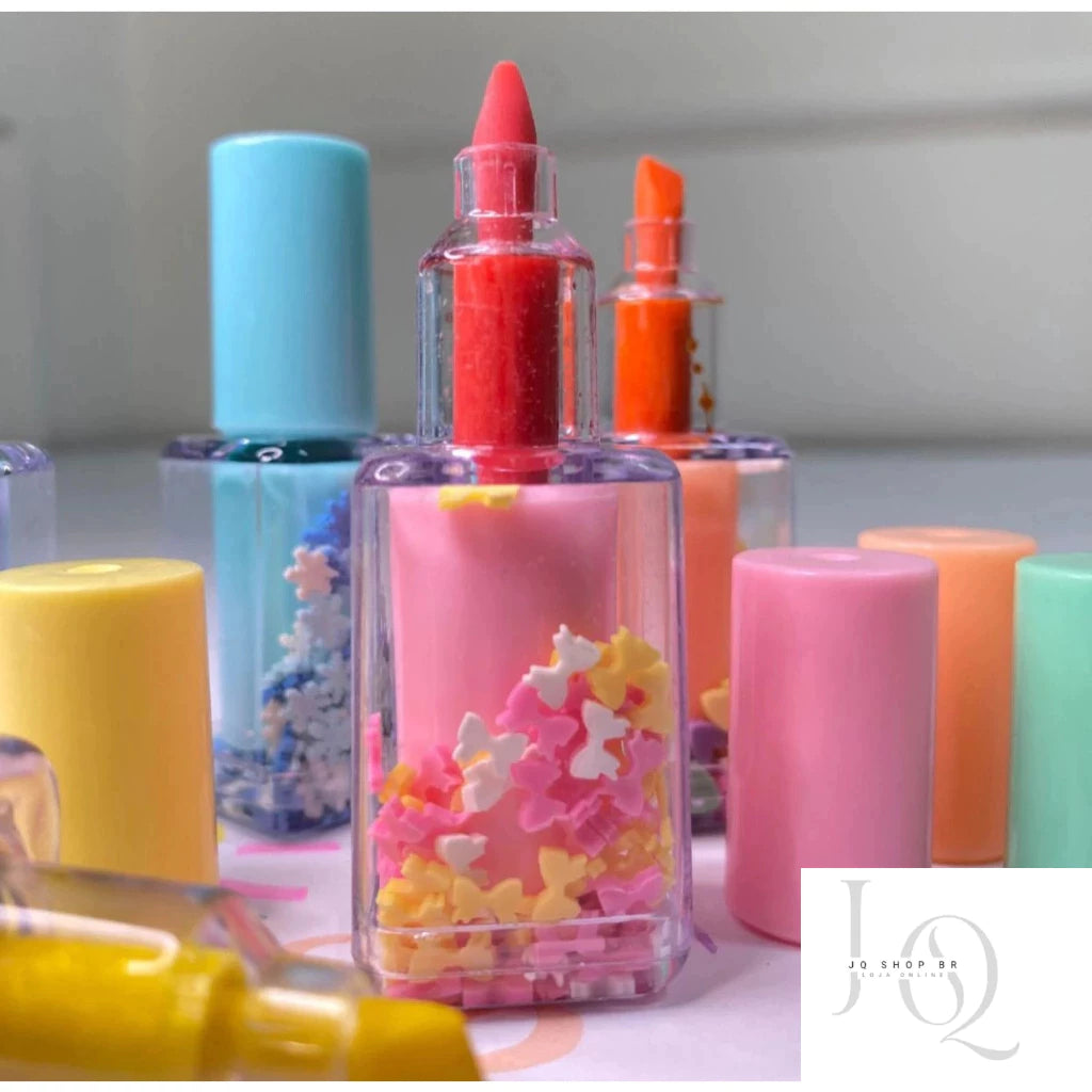 KIT 5 Caneta Marca-texto Cores Divertidas