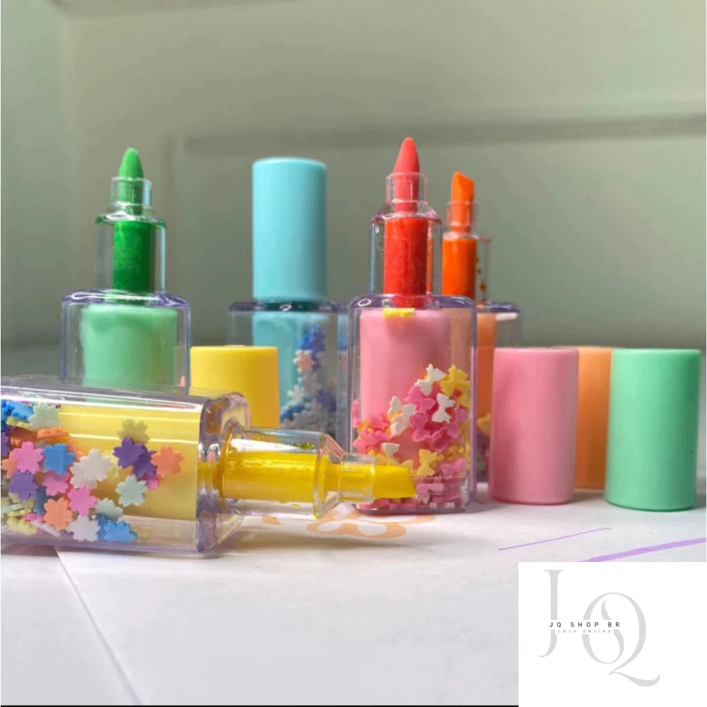 KIT 5 Caneta Marca-texto Cores Divertidas