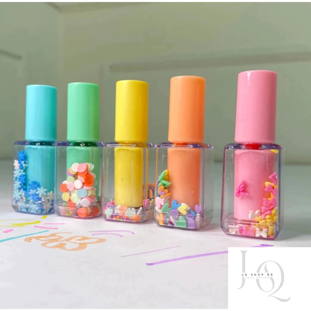 KIT 5 Caneta Marca-texto Cores Divertidas