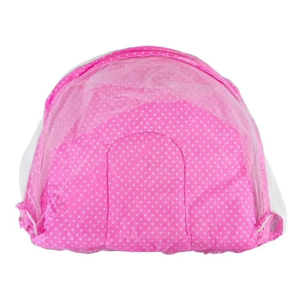 Ninho dos Sonhos – Berço ROSA Portátil com Mosquiteiro