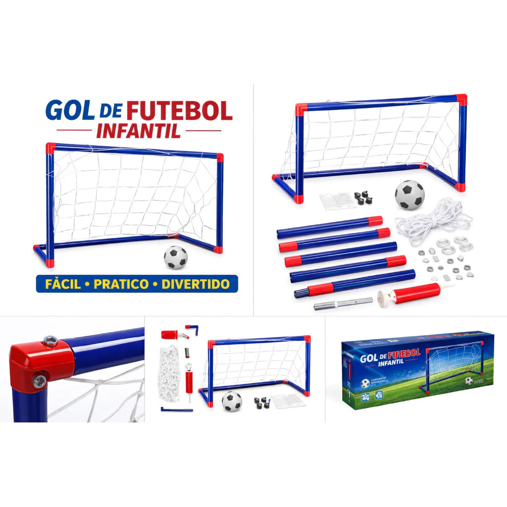 Kit Golzinho com Trave + Bola + Bomba