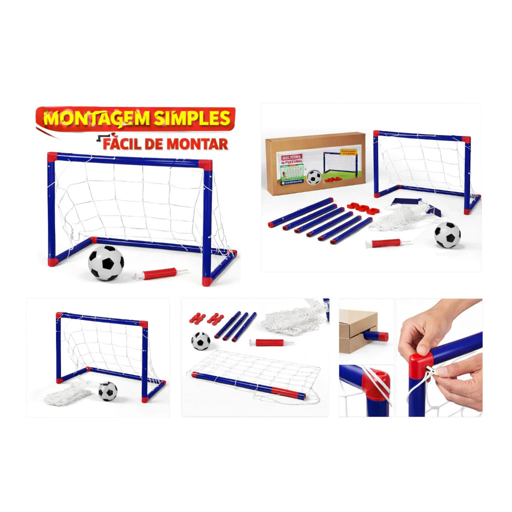 Kit Golzinho com Trave + Bola + Bomba